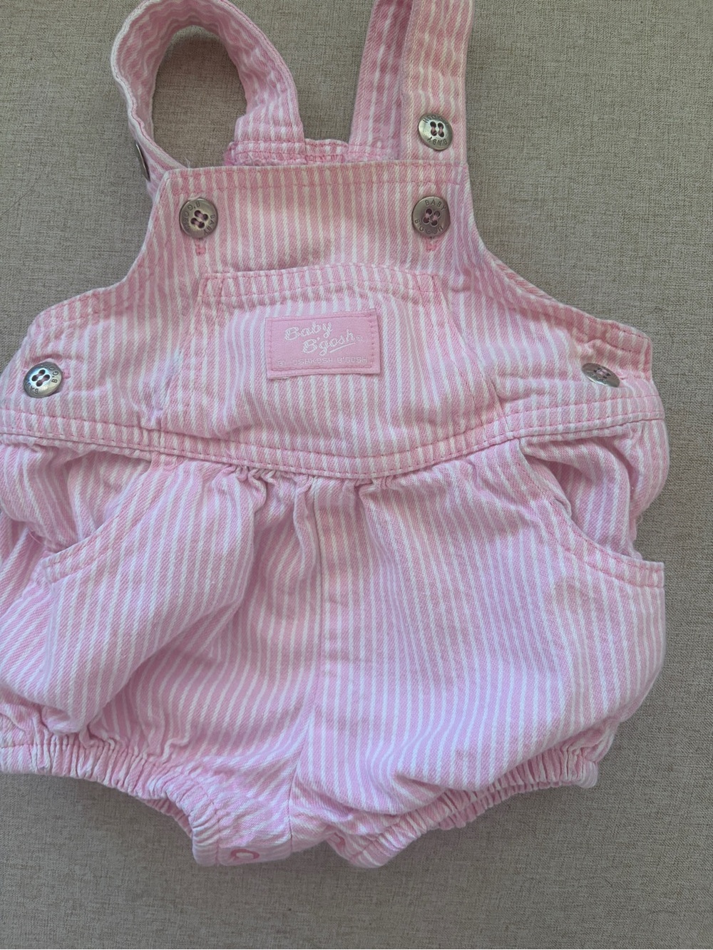 OshKosh B'gosh Pink & White Striped Baby Romper